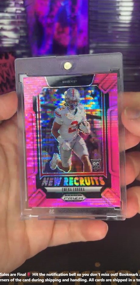 Emeka Egbuka - New Recruits - Pink Prizm New Recruits Insert - Pink Prizm Near Mint - Trading Card Image