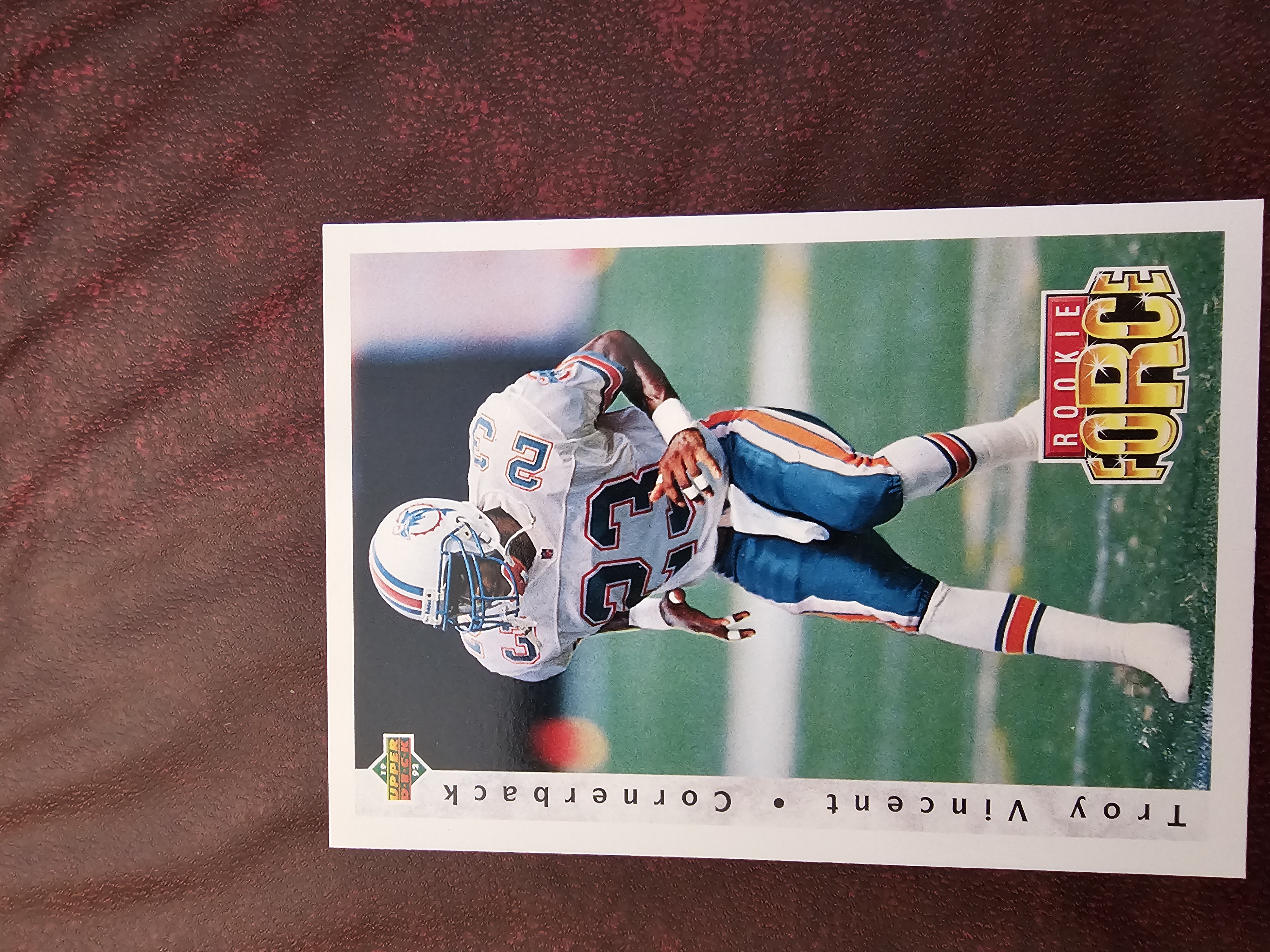 Troy Vincent 1993 Upper Deck Rookie Force Rookie Force Insert Excellent - Trading Card Image