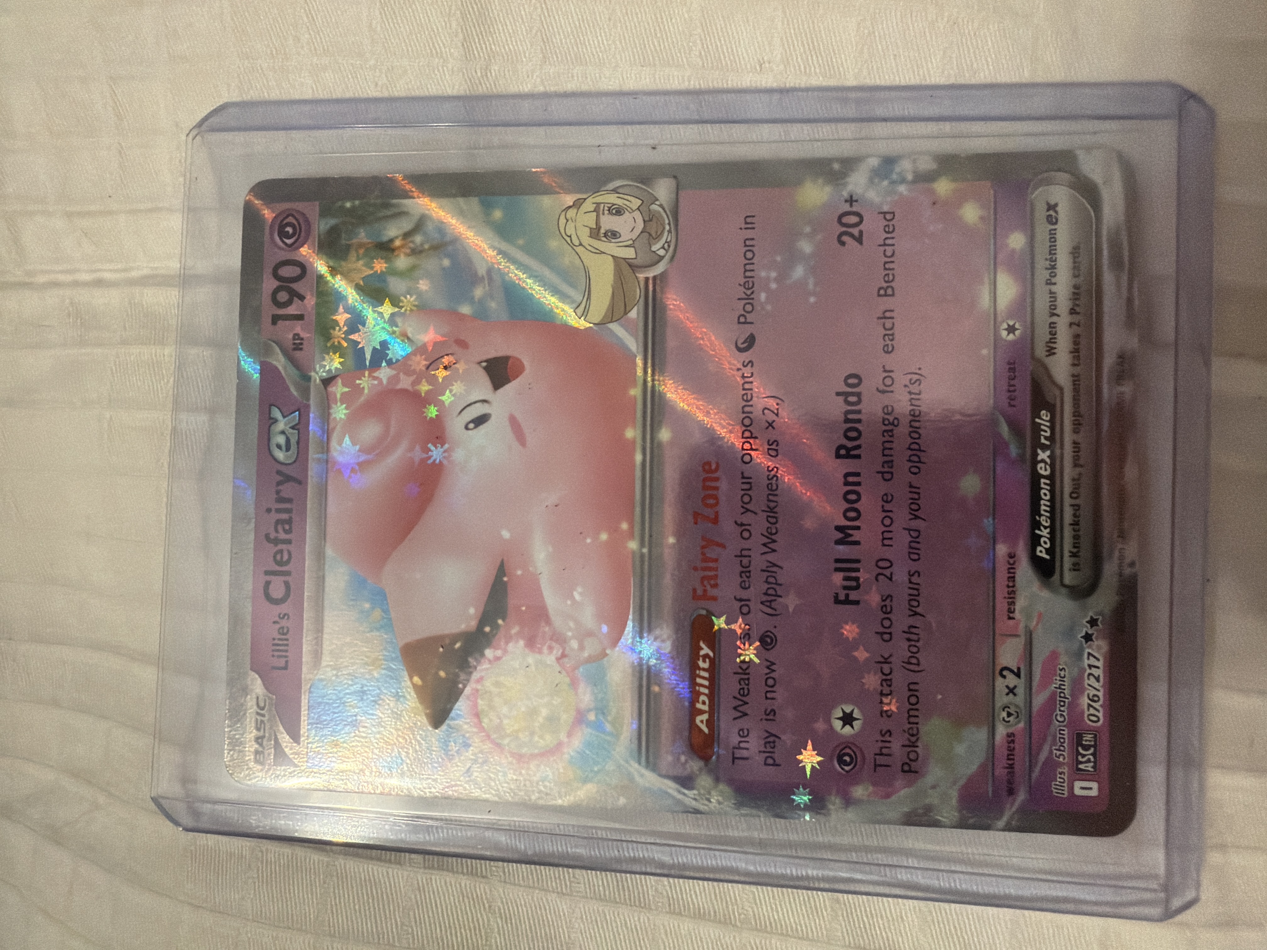 Lillie's Clefairy ex Holo Rare Near Mint - Trading Card Image