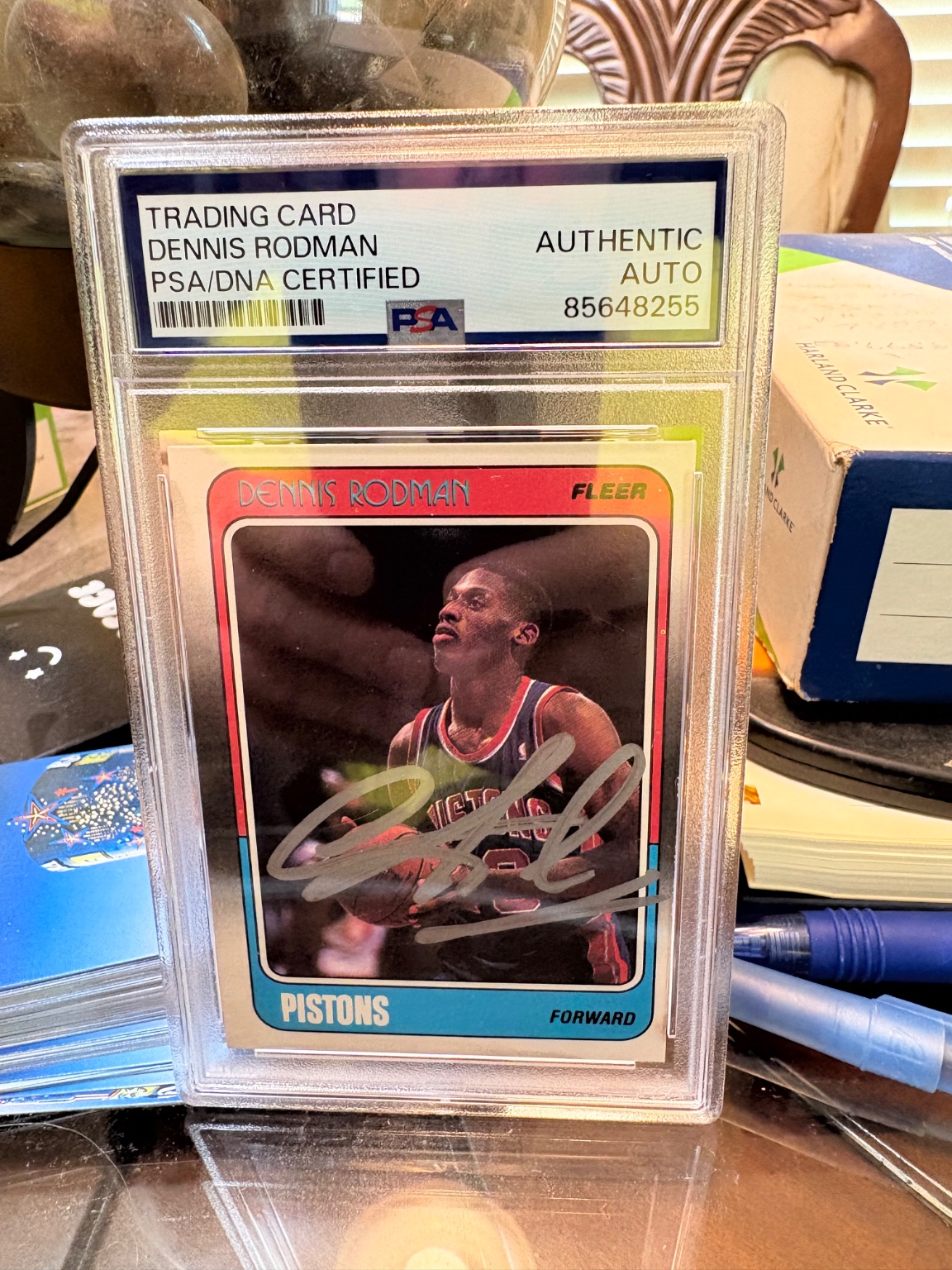 1986 Fleer Dennis Rodman Rookie Card (Autographed) Base - Trading Card Image