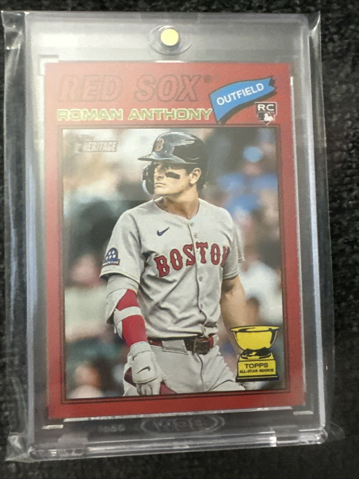 Roman Anthony - Topps Heritage Red Border Rookie Card Red Border - Trading Card Image