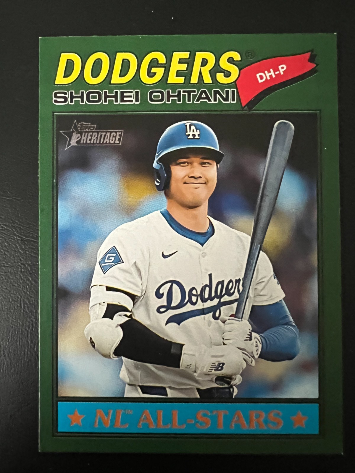 Shohei Ohtani 2024 Topps Heritage NL All-Stars Green Border NL All-Stars Green Border - Trading Card Image