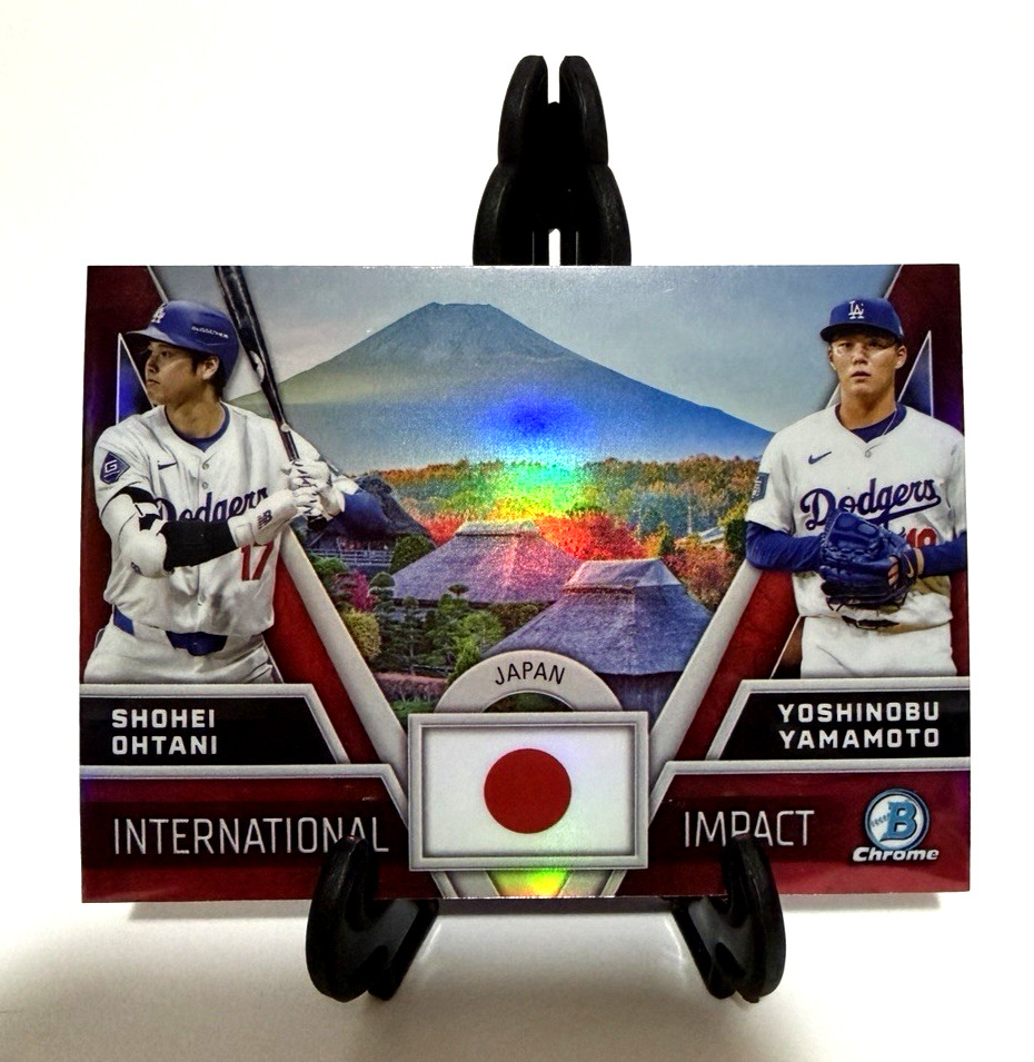 Shohei Ohtani & Yoshinobu Yamamoto - International Impact Refractor - Trading Card Image