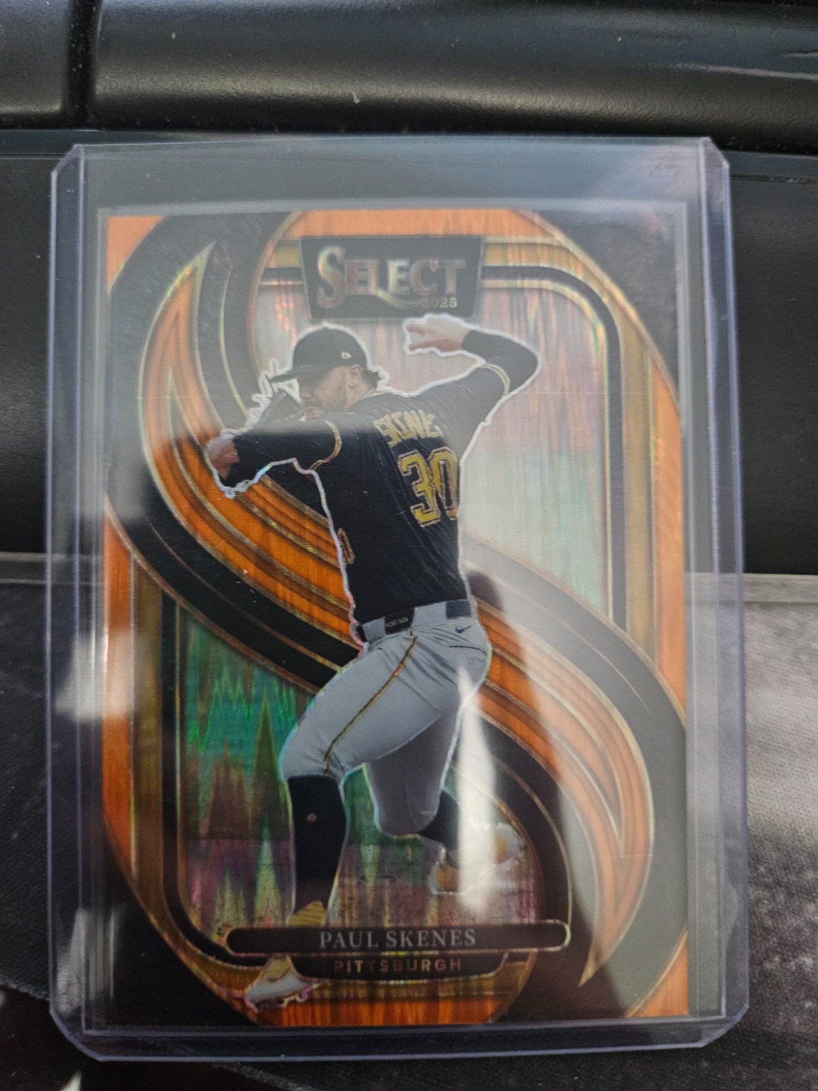 Paul Skenes 2025 Panini Select Orange Flash Prizm Silver Prizm - Trading Card Image