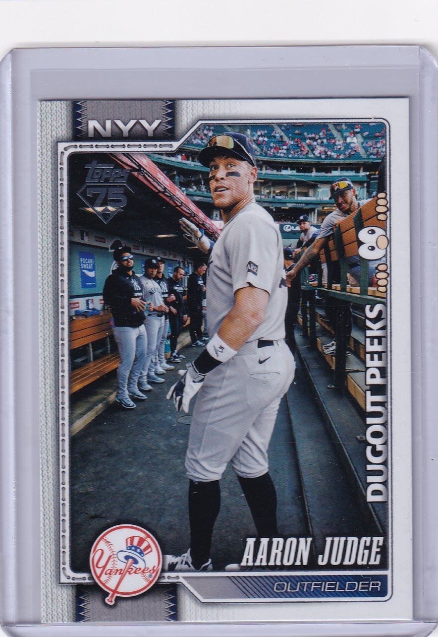 Aaron Judge Dugout Peeks Base - Trading Card Image