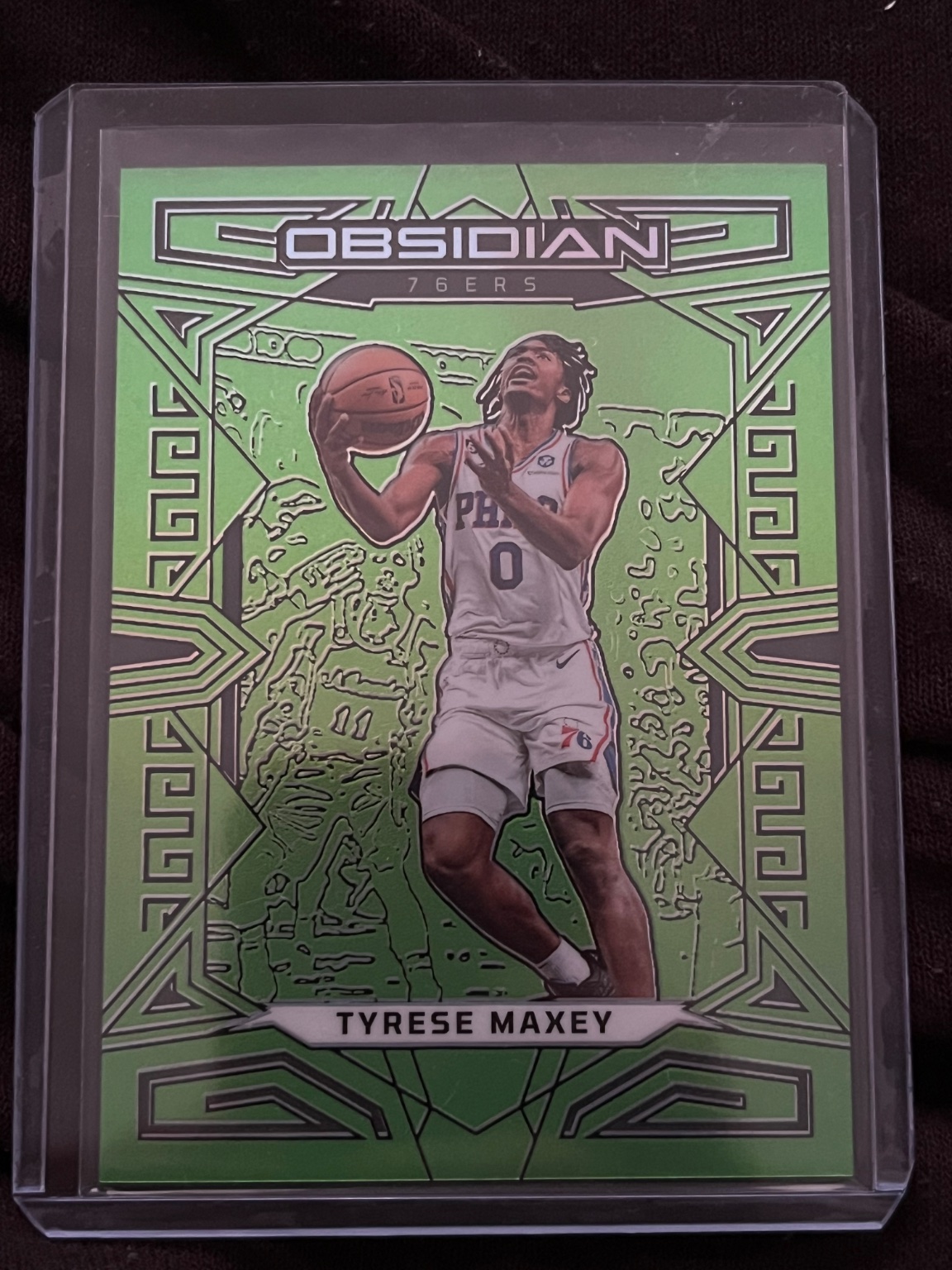 Tyrese Maxey - Obsidian Green Flood Green Flood Gem Mint - Trading Card Image
