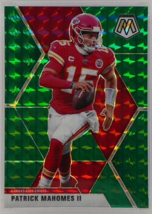 Patrick Mahomes II 2019 Panini Mosaic Green Green - Trading Card Image