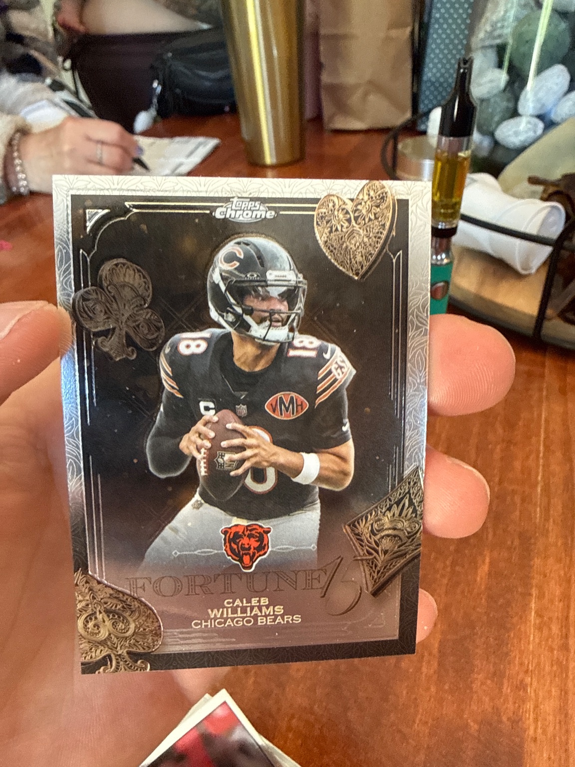 Caleb Williams 2025 Topps Chrome Fortune Rookie Base - Trading Card Image