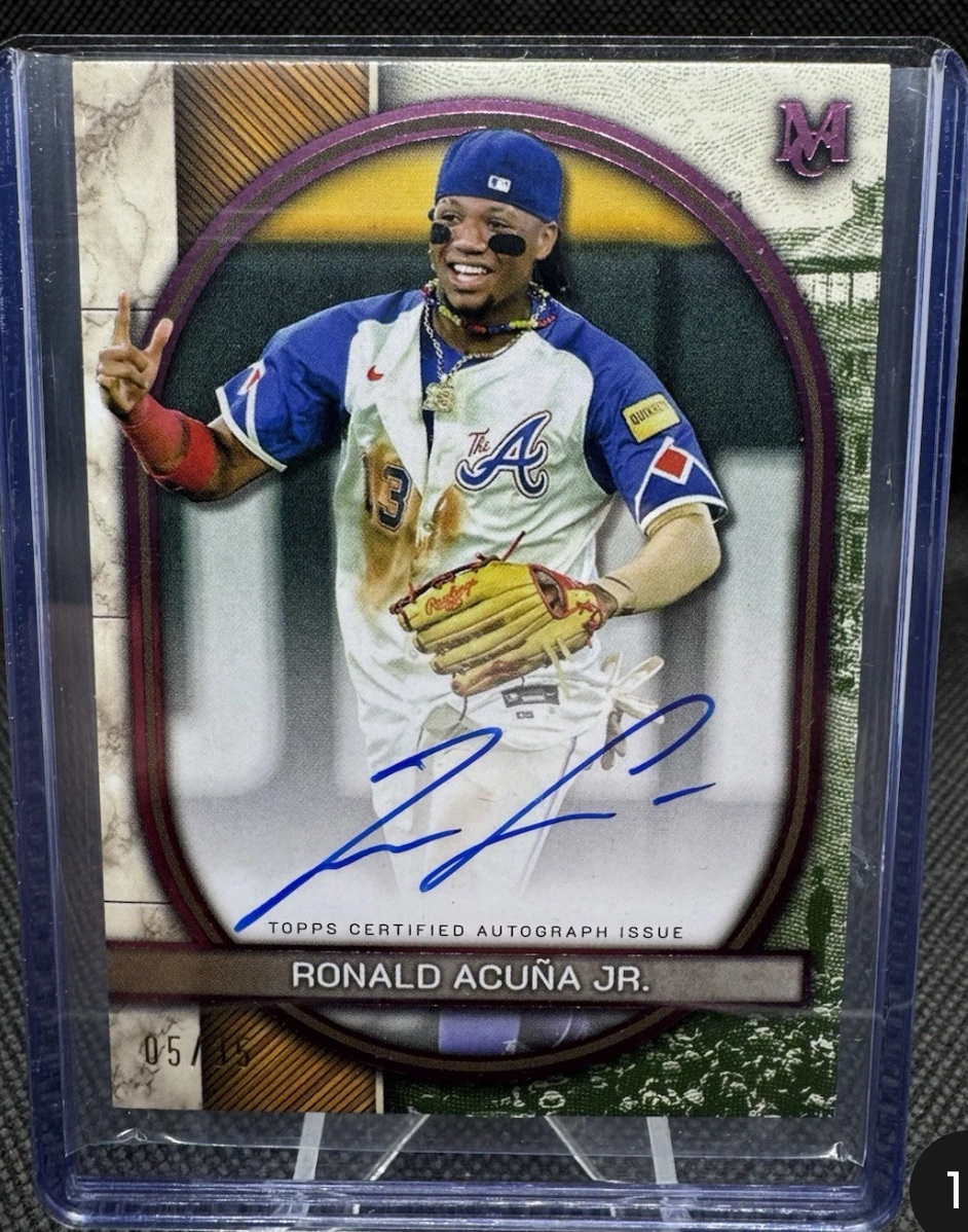 Ronald Acuña Jr. Autograph Numbered Autograph /5 Near Mint - Trading Card Image