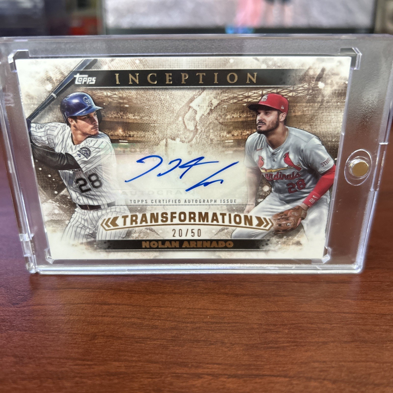 Nolan Arenado Inception Transformation Transformation Autograph /50 - Trading Card Image
