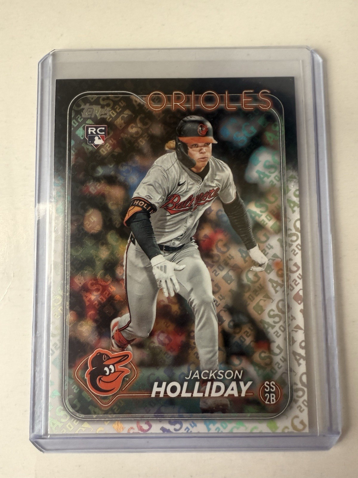 Jackson Holliday 2024 Topps Chrome Series 1 All-Star Game Logo Refractor Rookie Card All-Star Game Logo Refractor - Trading Card Image