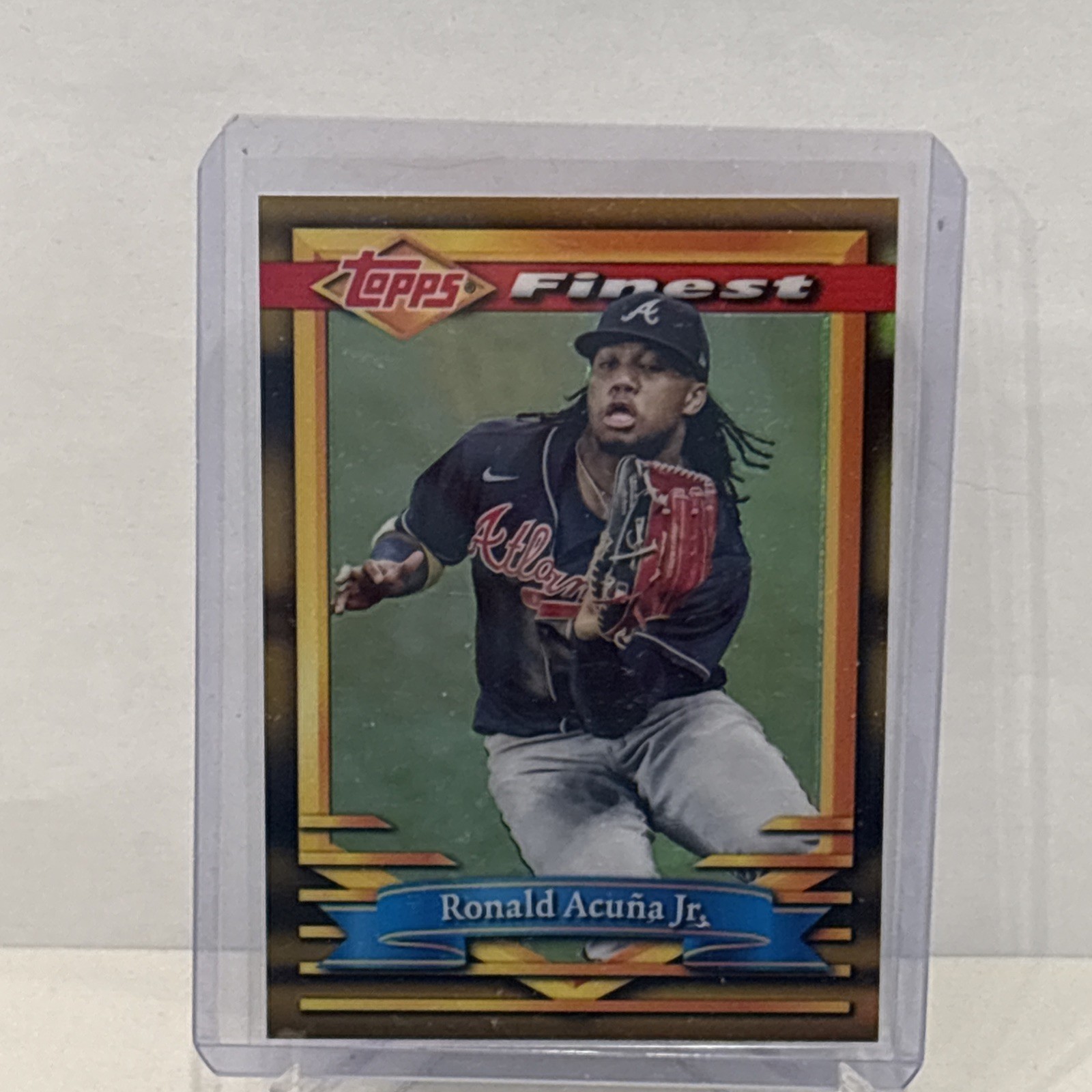 Ronald Acuña Jr. - Topps Finest Base Card Base - Trading Card Image