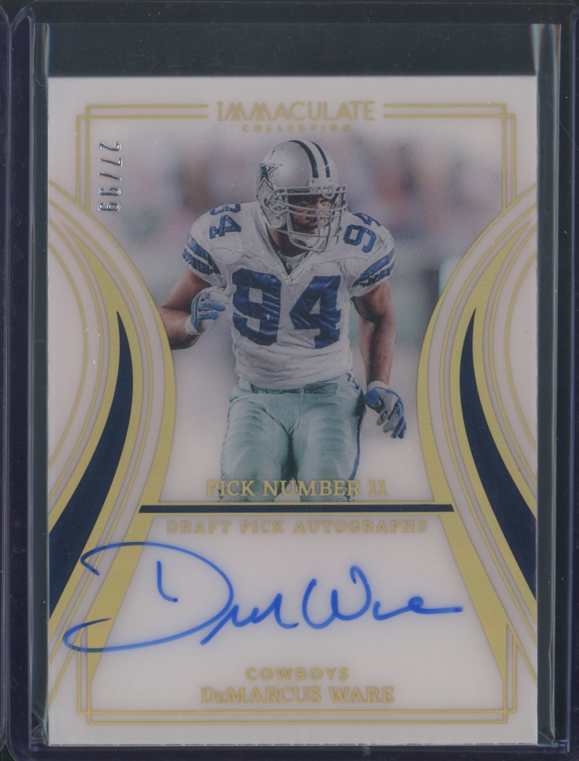 DeMarcus Ware Draft Pick Autographs Numbered Parallel - Trading Card Image