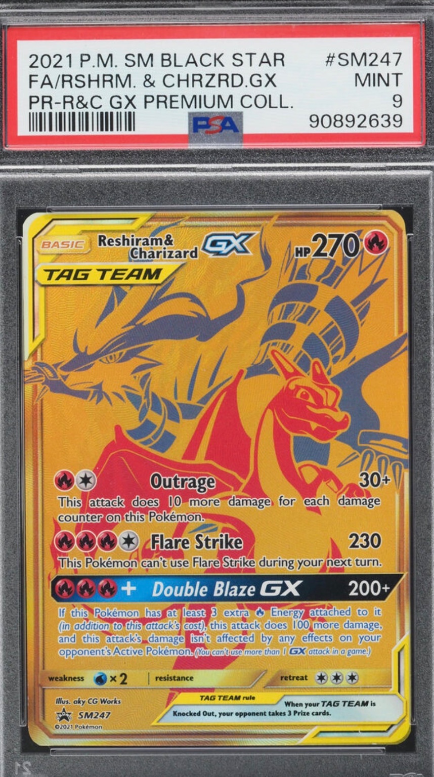 Reshiram & Charizard GX (Full Art) Regular (Non-Holo) Mint - Trading Card Image