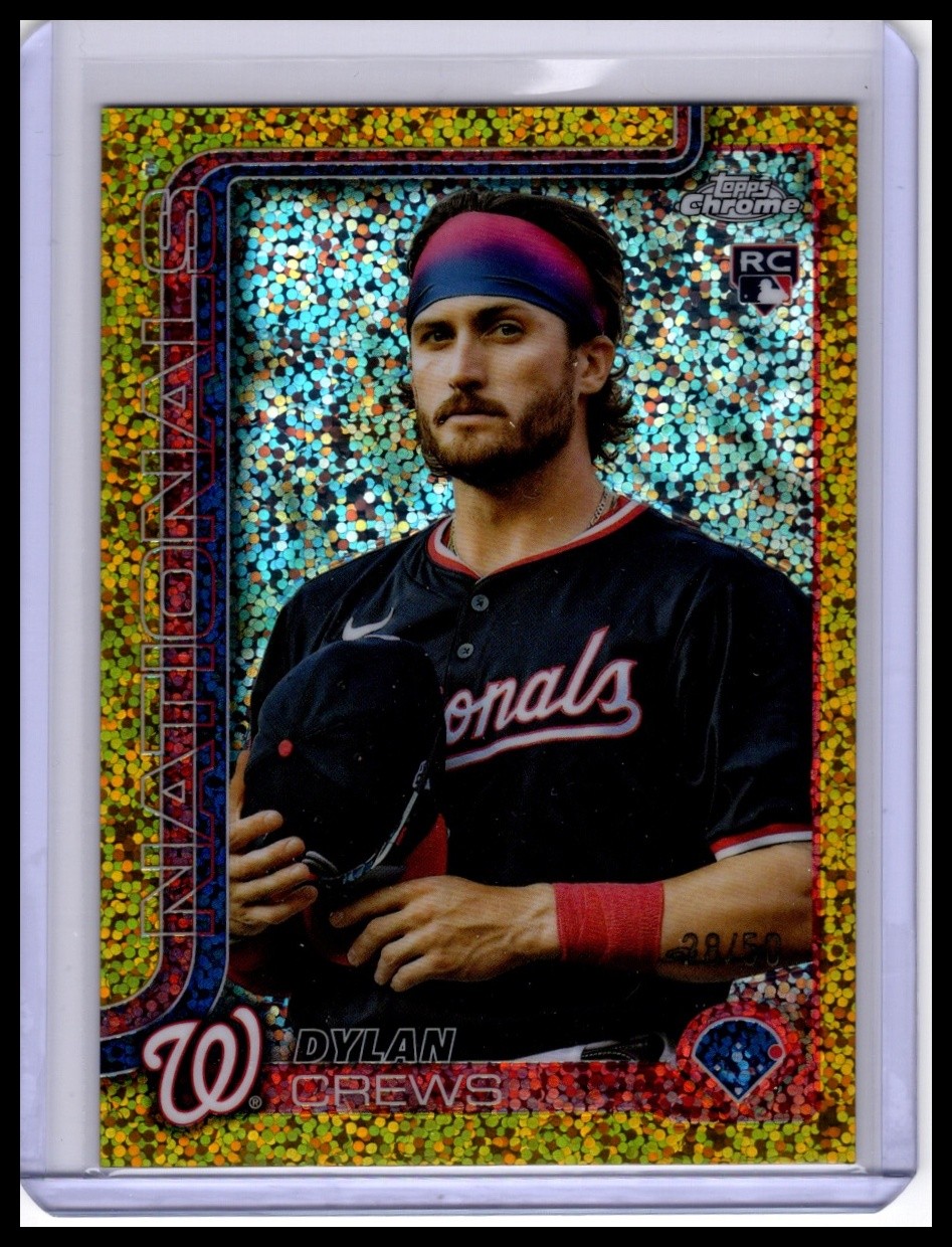 Dylan Crews - Topps Chrome Speckle Refractor Rookie Card Gold Speckle Refractor /50 - Trading Card Image