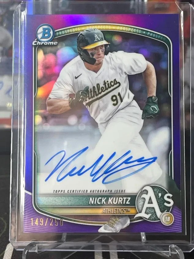 Nick Kurtz 2024 Bowman Chrome Purple Refractor Purple Refractor - Trading Card Image