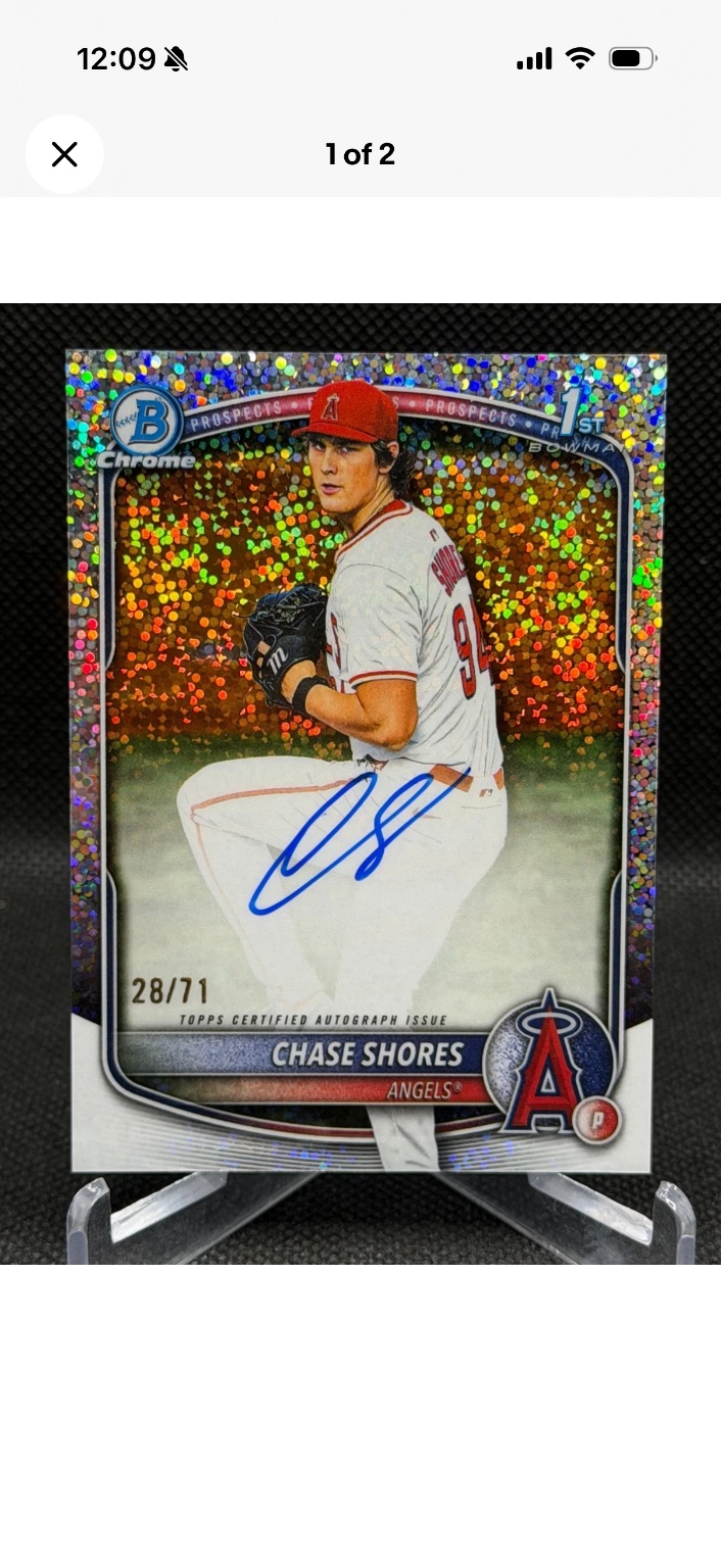 Chase Shores - Chrome Prospect Autographs (CPA-CS) Sparkle Refractor /71 Sparkle Refractor /71 - Trading Card Image