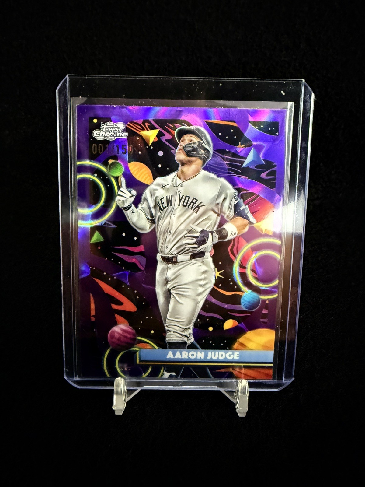 Aaron Judge 2023 Topps Chrome Cosmic Pulsar Refractor Pulsar Refractor - Trading Card Image