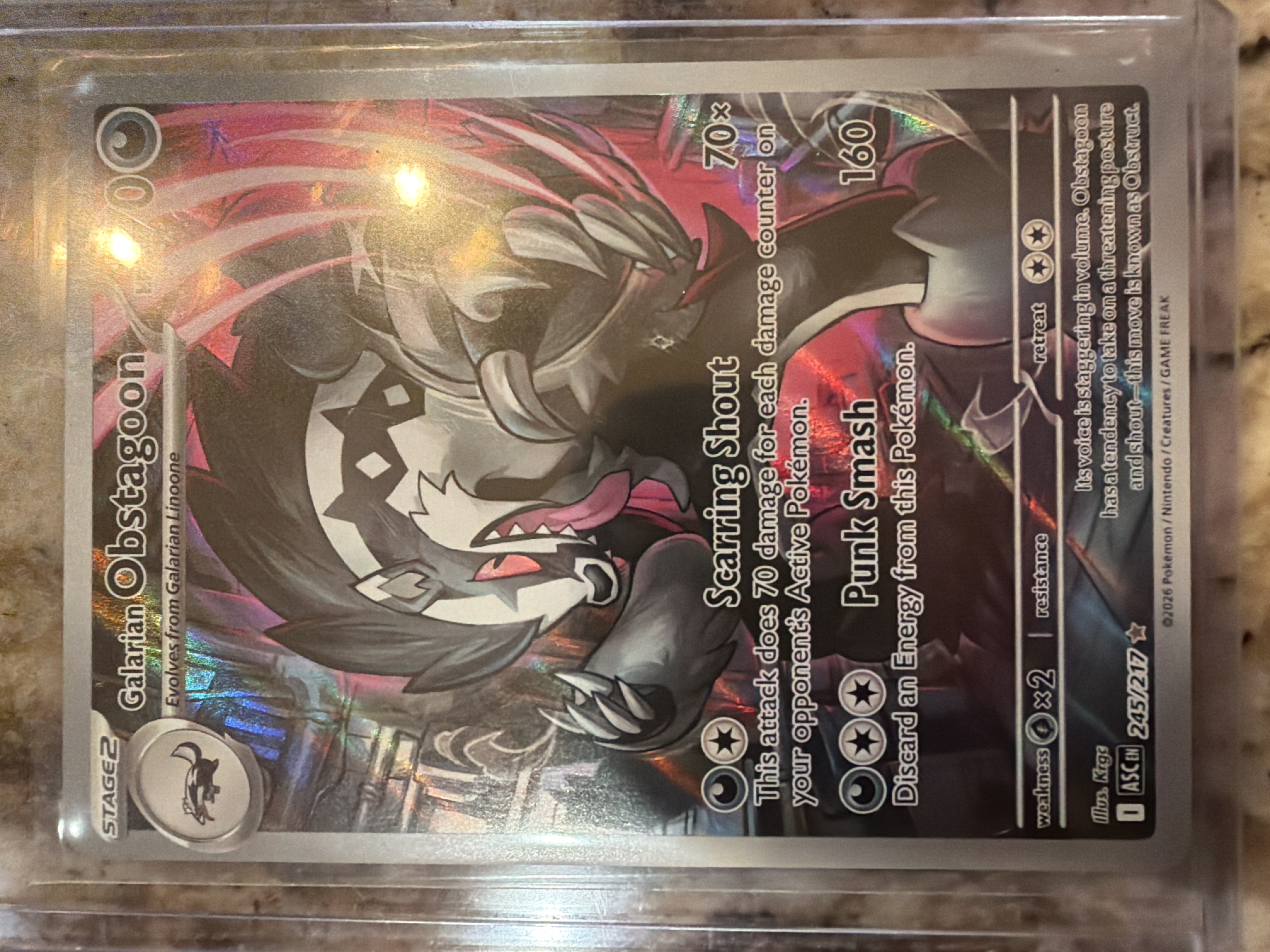 Galarian Obstagoon Illustration Rare Holo Near Mint - Trading Card Image