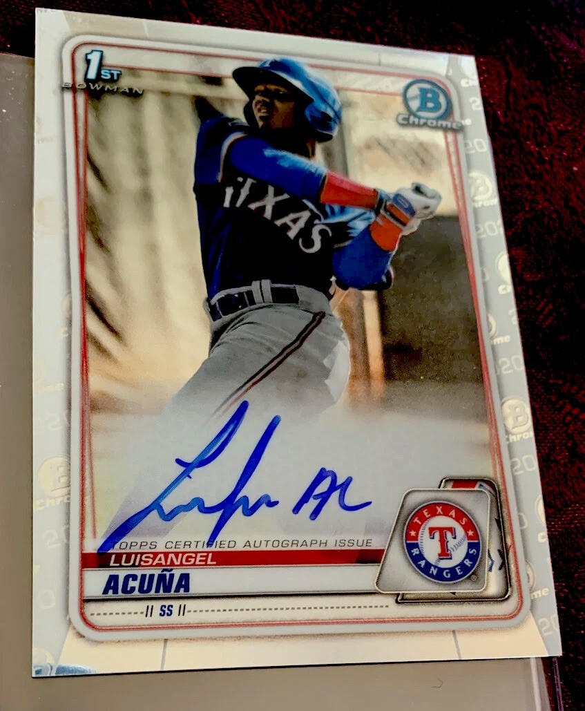 Luisangel Acuña 2020 Bowman Chrome 1st Edition Base Autograph - Trading Card Image