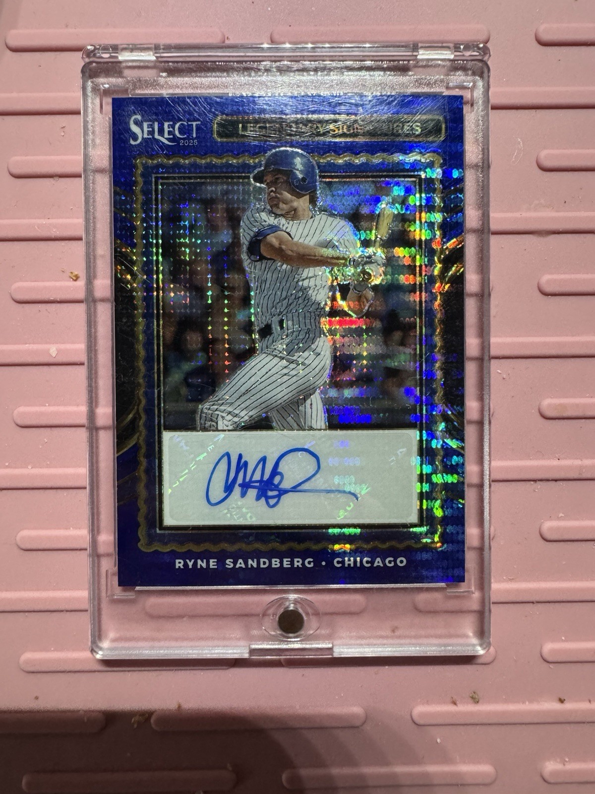 Ryne Sandberg 2020 Select Legendary Signatures Blue Prizm Silver Prizm - Trading Card Image