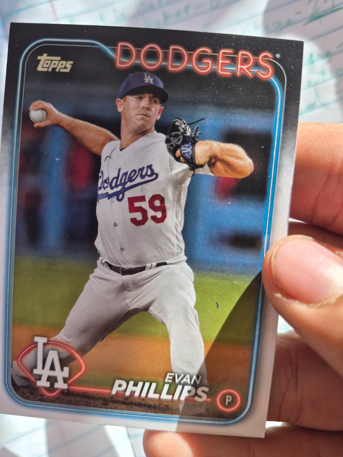 Evan Phillips - Los Angeles Dodgers Base - Trading Card Image