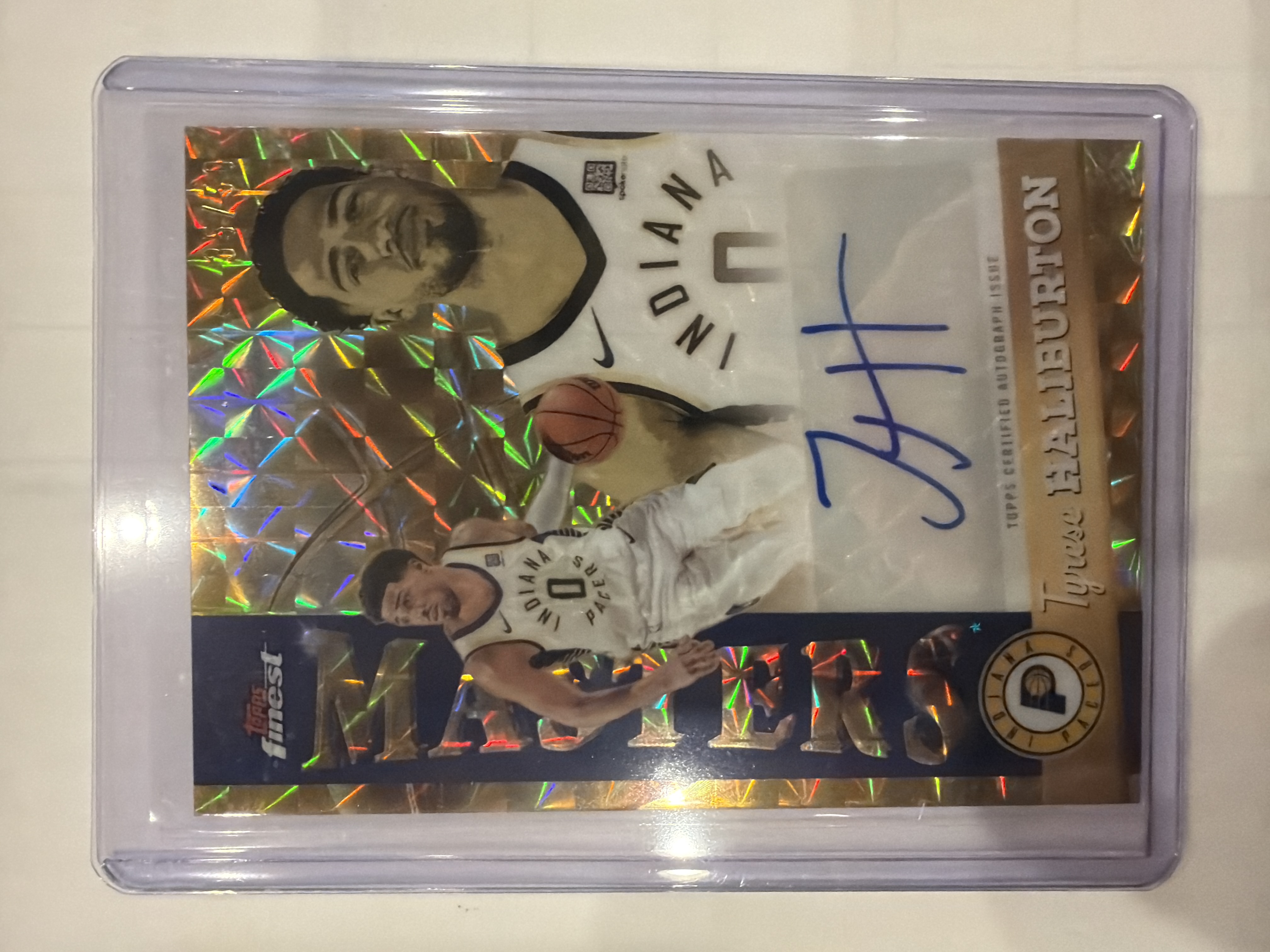Tyrese Haliburton Masters Blue X-fractor Autograph Blue X-fractor - Trading Card Image