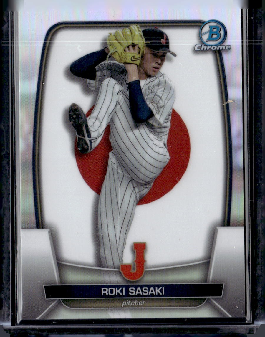 Roki Sasaki - Bowman Chrome Prospect Autograph Refractor Refractor - Trading Card Image