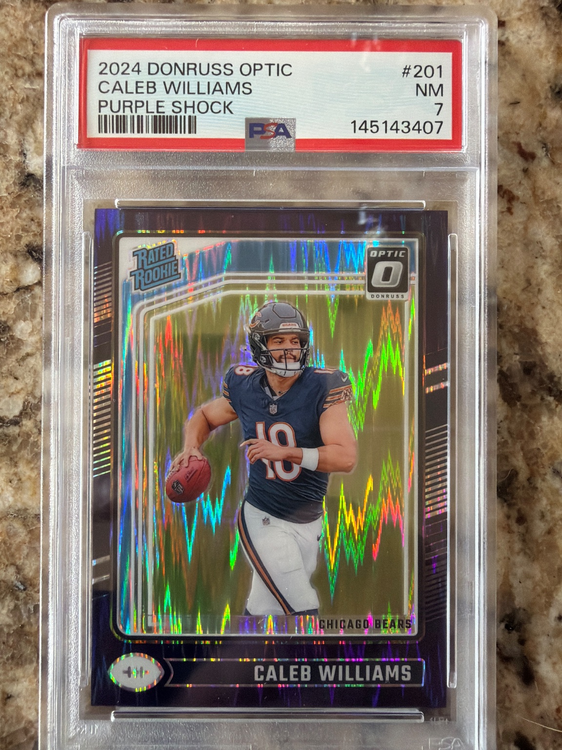 Caleb Williams 2024 Panini Donruss Optic Purple Purple Near Mint - Trading Card Image