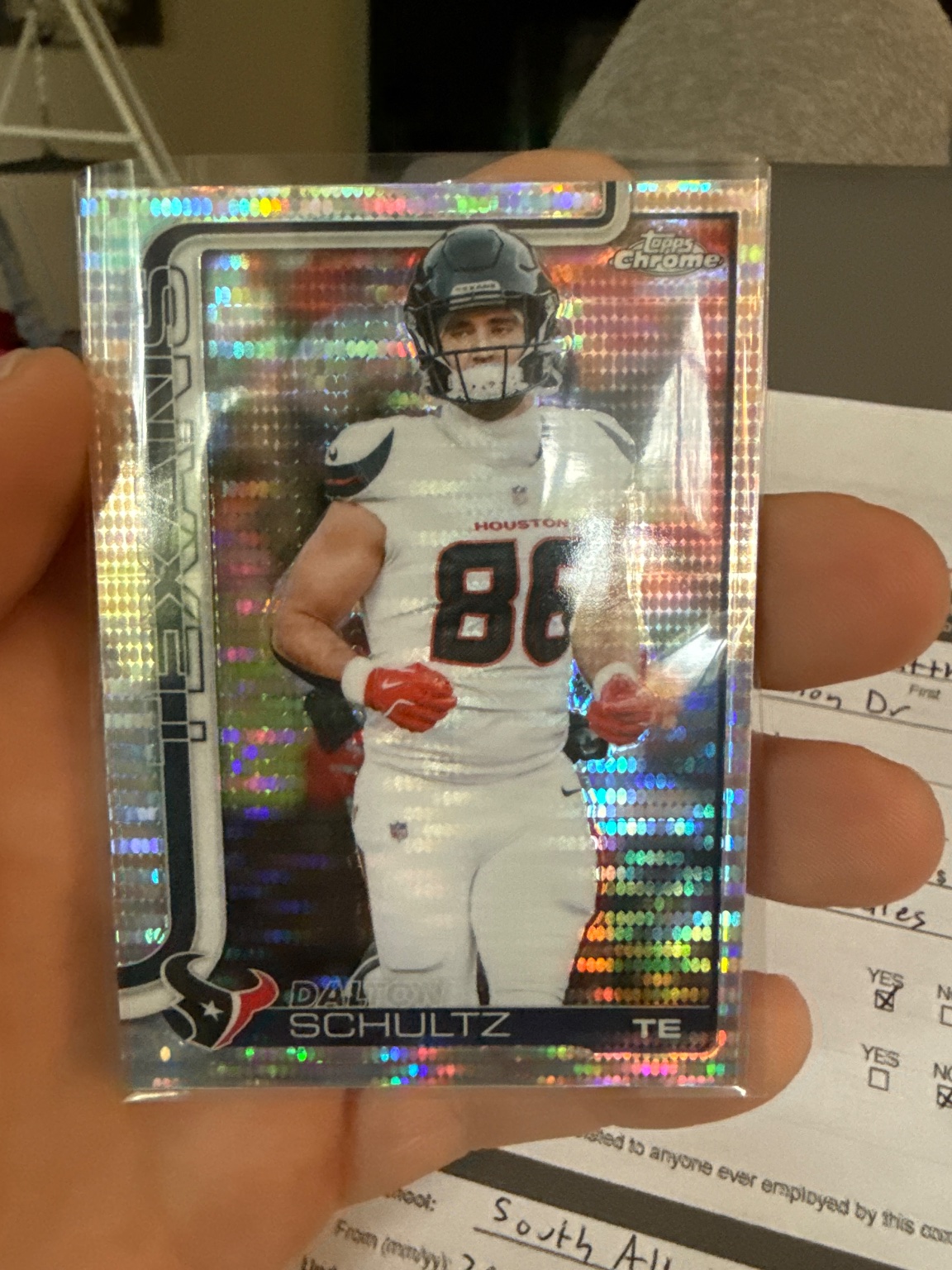 Dalton Schultz - Topps Chrome Refractor - Trading Card Image