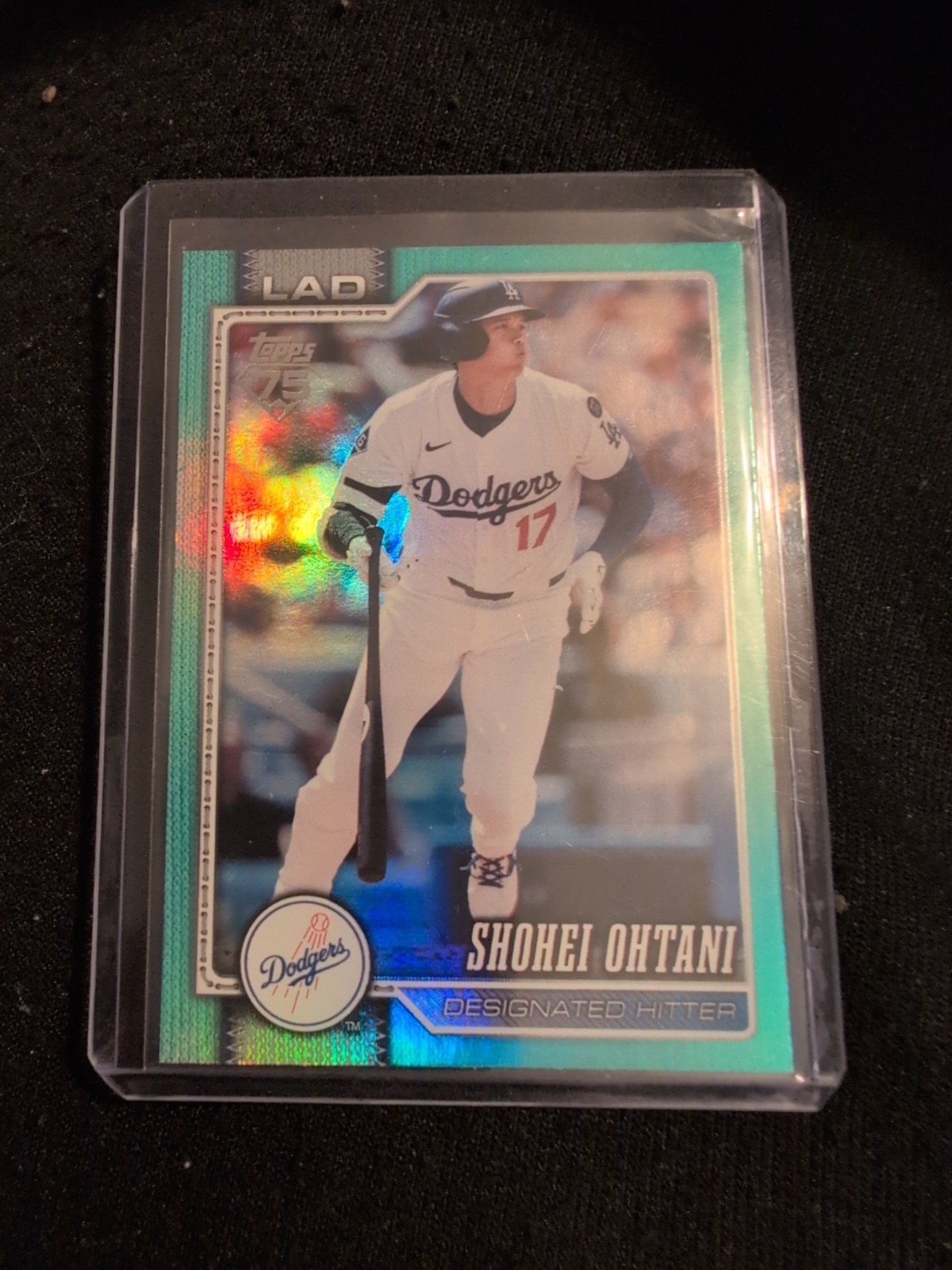 Shohei Ohtani 2024 Topps Series 1 Aqua Border Parallel Aqua Border Parallel - Trading Card Image