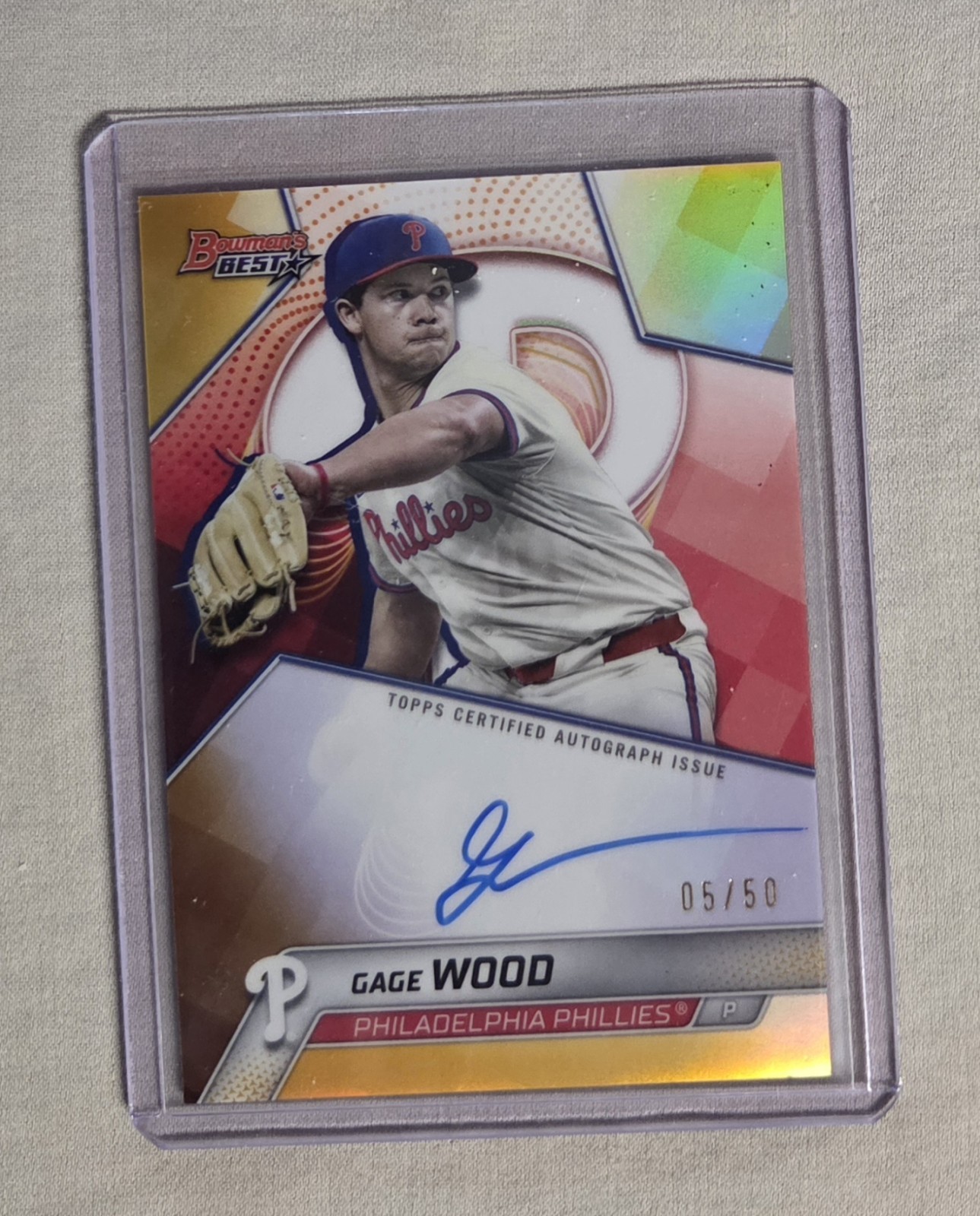 Gage Wood - Topps Certified Issue Autograph Refractor /50 - Trading Card Image