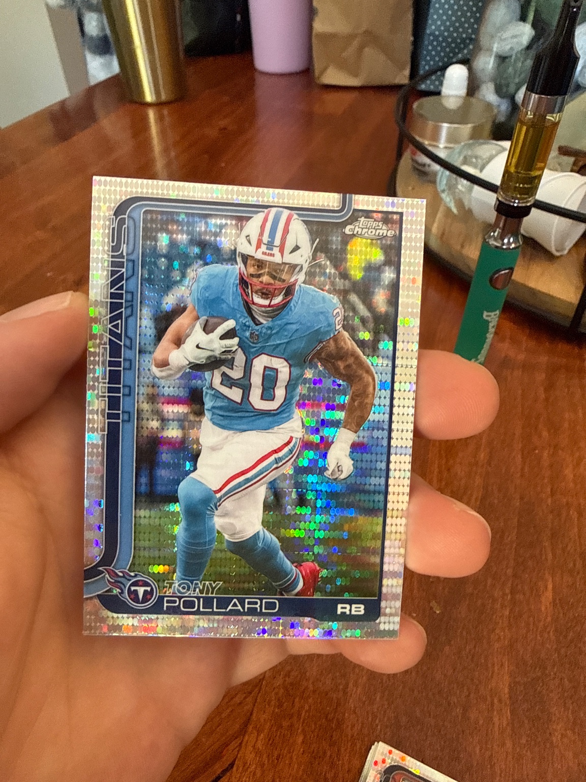 Tony Pollard 2025 Topps Chrome X-Fractor X-Fractor - Trading Card Image