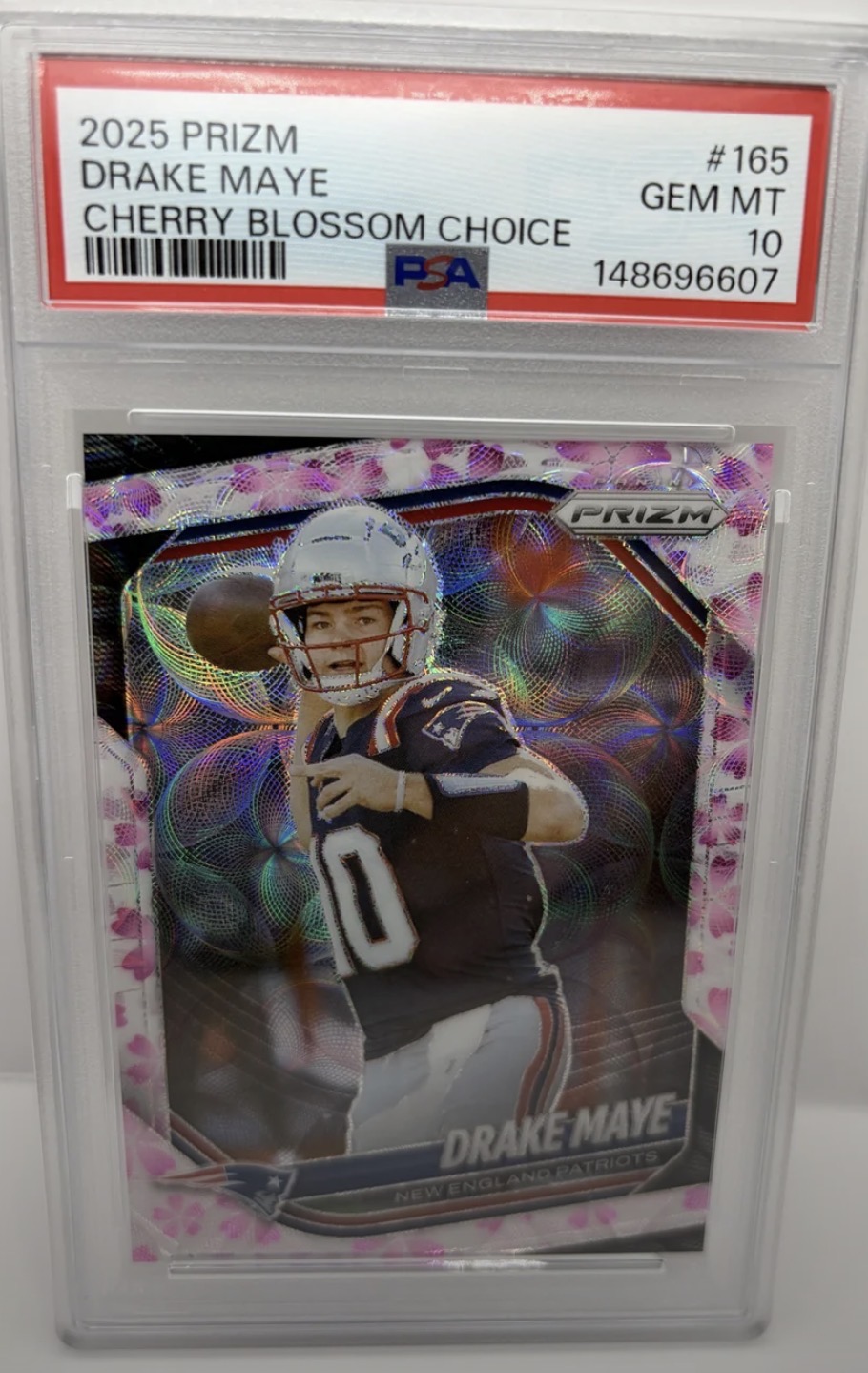 2025 Prizm Drake Maye Cherry Blossom Choice Cherry Blossom Choice Prizm /15 Gem Mint - Trading Card Image
