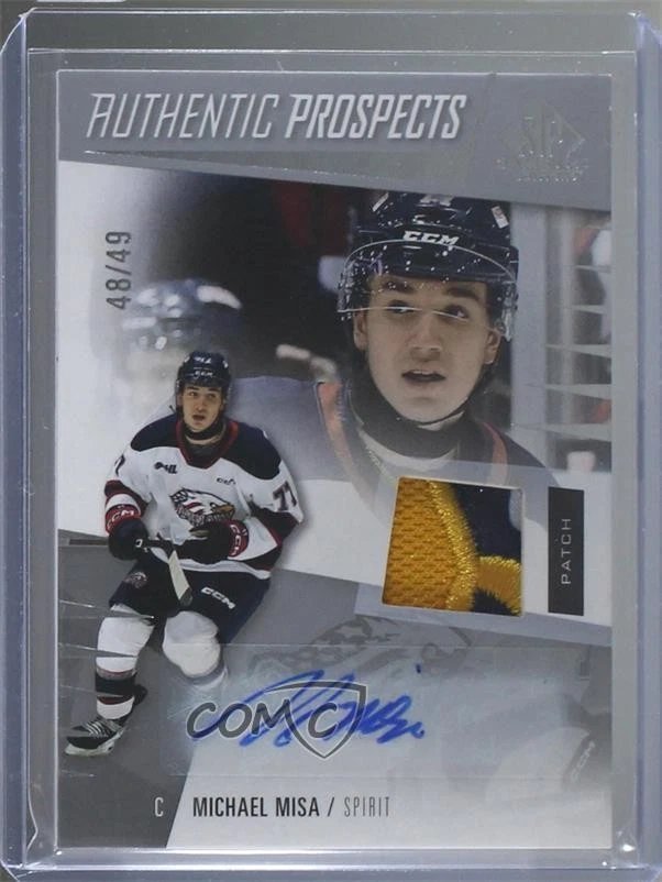 Michael Misa Authentic Prospects Patch Patch Autograph /49 - Trading Card Image
