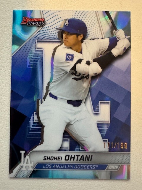 Shohei Ohtani 2024 Bowman's Best Blue Refractor Blue Refractor - Trading Card Image