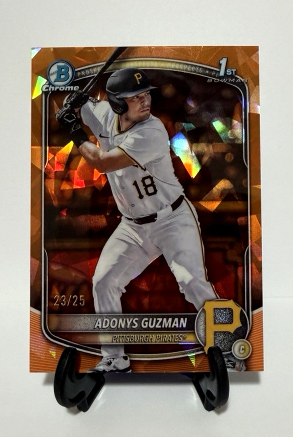Adonys Guzman 2023 Bowman Chrome Prospects Orange Refractor /25 Xfractor - Trading Card Image