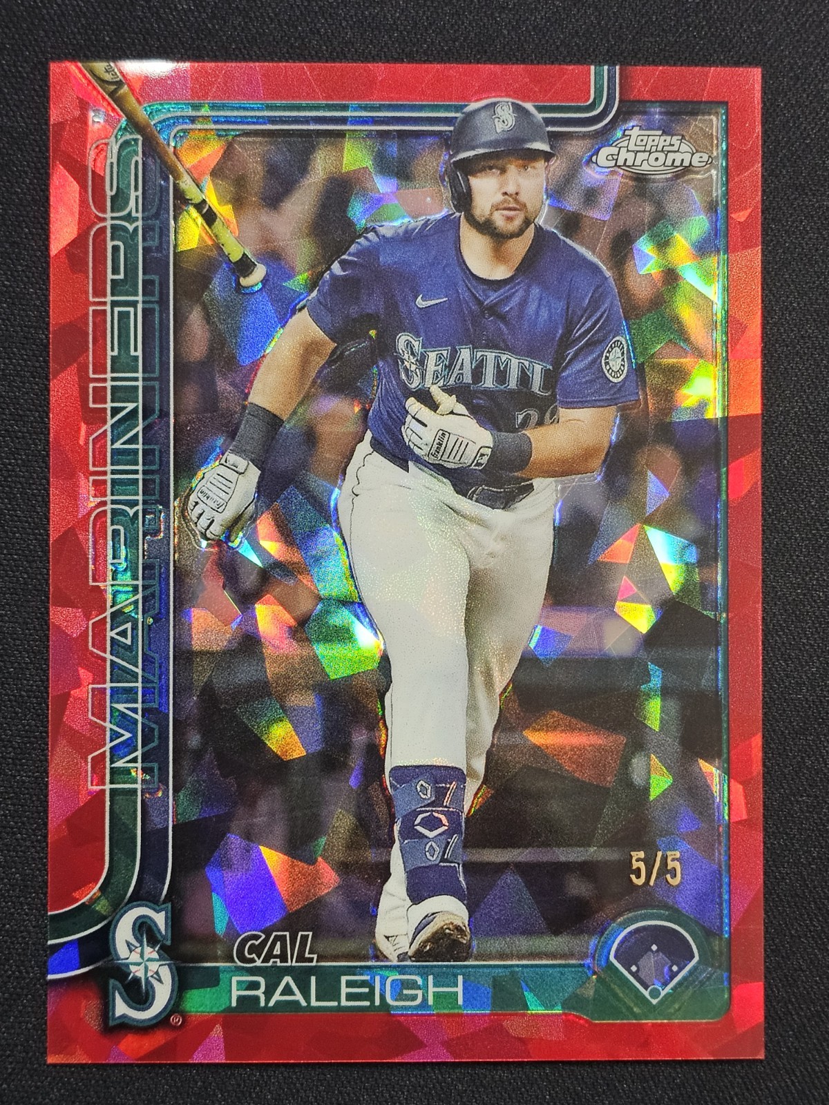 Cal Raleigh - Red Refractor Diamondbacks /5 Red Refractor Diamondbacks /5 - Trading Card Image