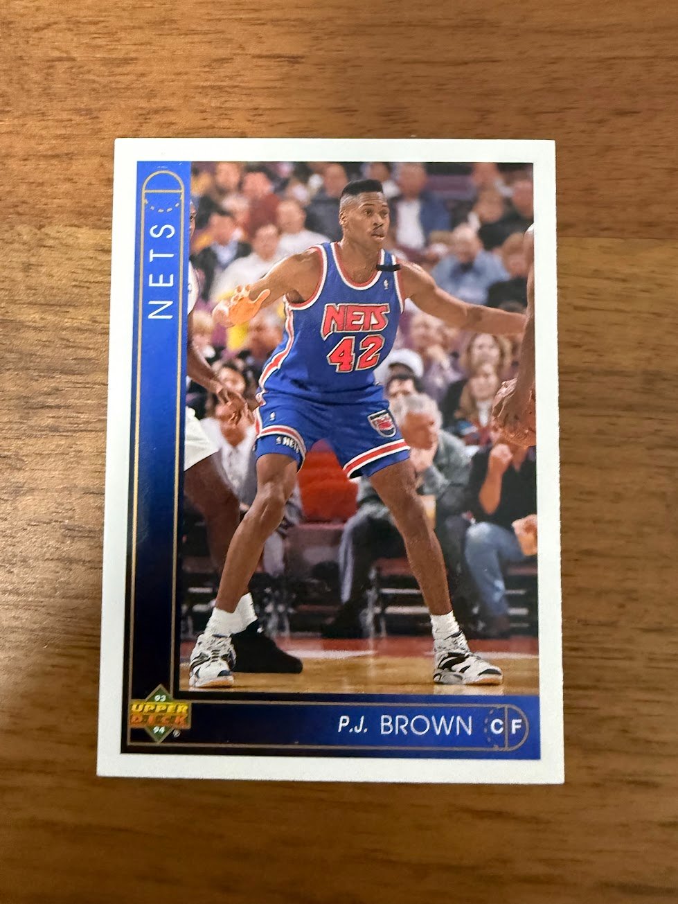 1993-94 Upper Deck P.J. Brown Rookie Card Base - Trading Card Image
