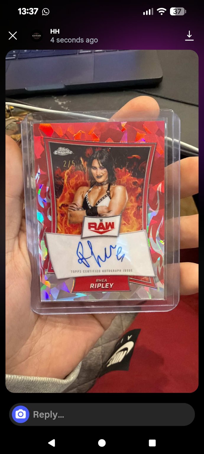 Rhea Ripley 2025 Topps Topps Chrome Sapphire Edition Red Refractor Red Refractor - Trading Card Image