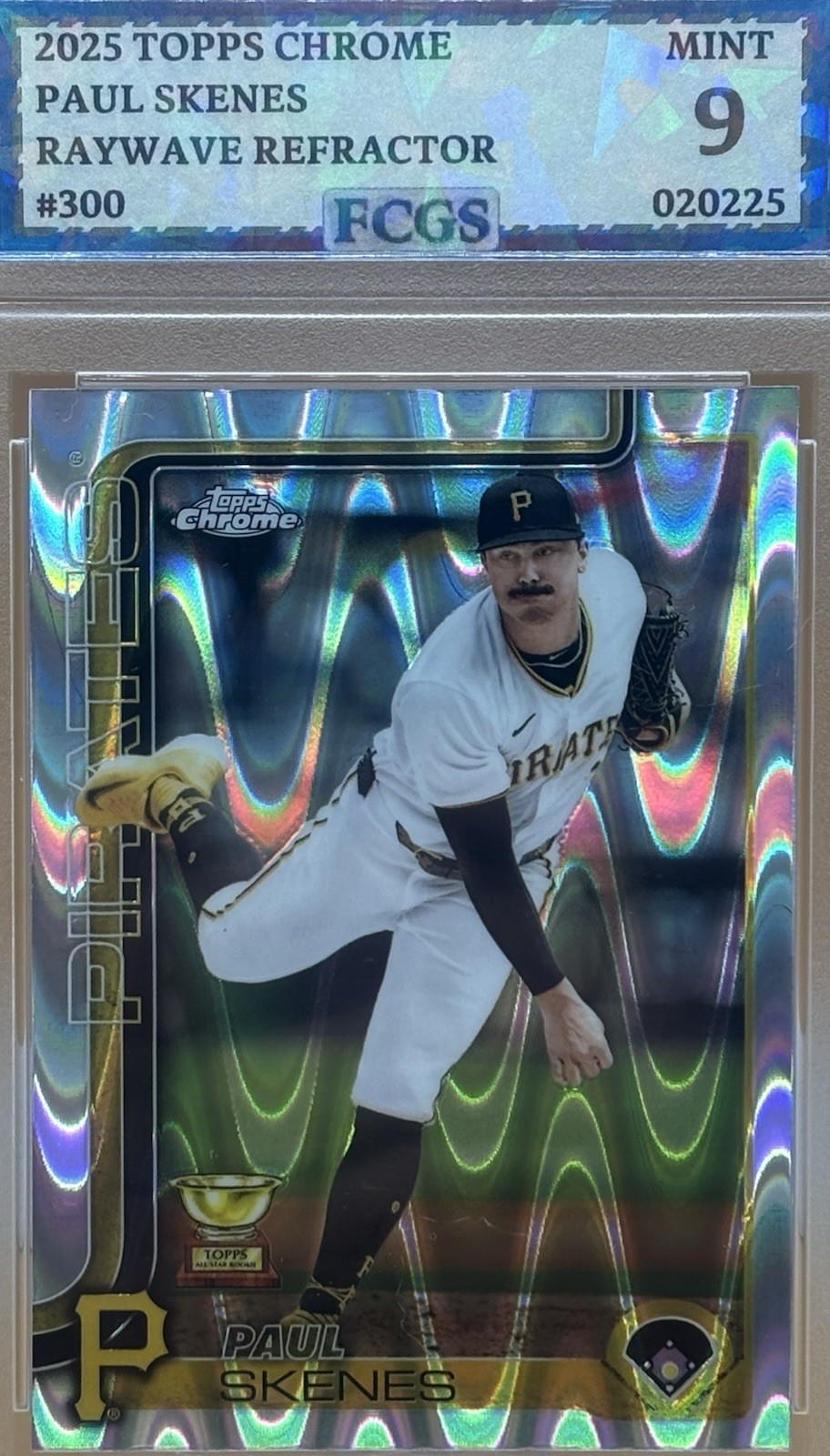 2025 Topps Chrome Paul Skenes Raywave Refractor Raywave Refractor Mint - Trading Card Image