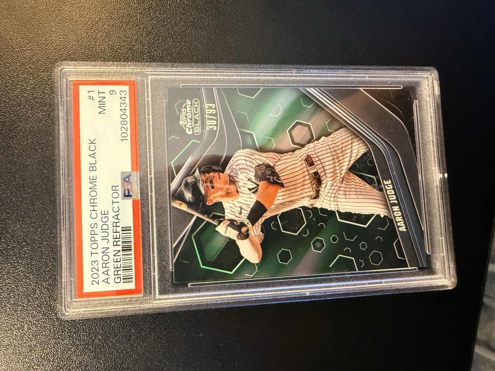 Aaron Judge 2023 Topps Chrome Black Green Refractor #1 Green Refractor Mint - Trading Card Image