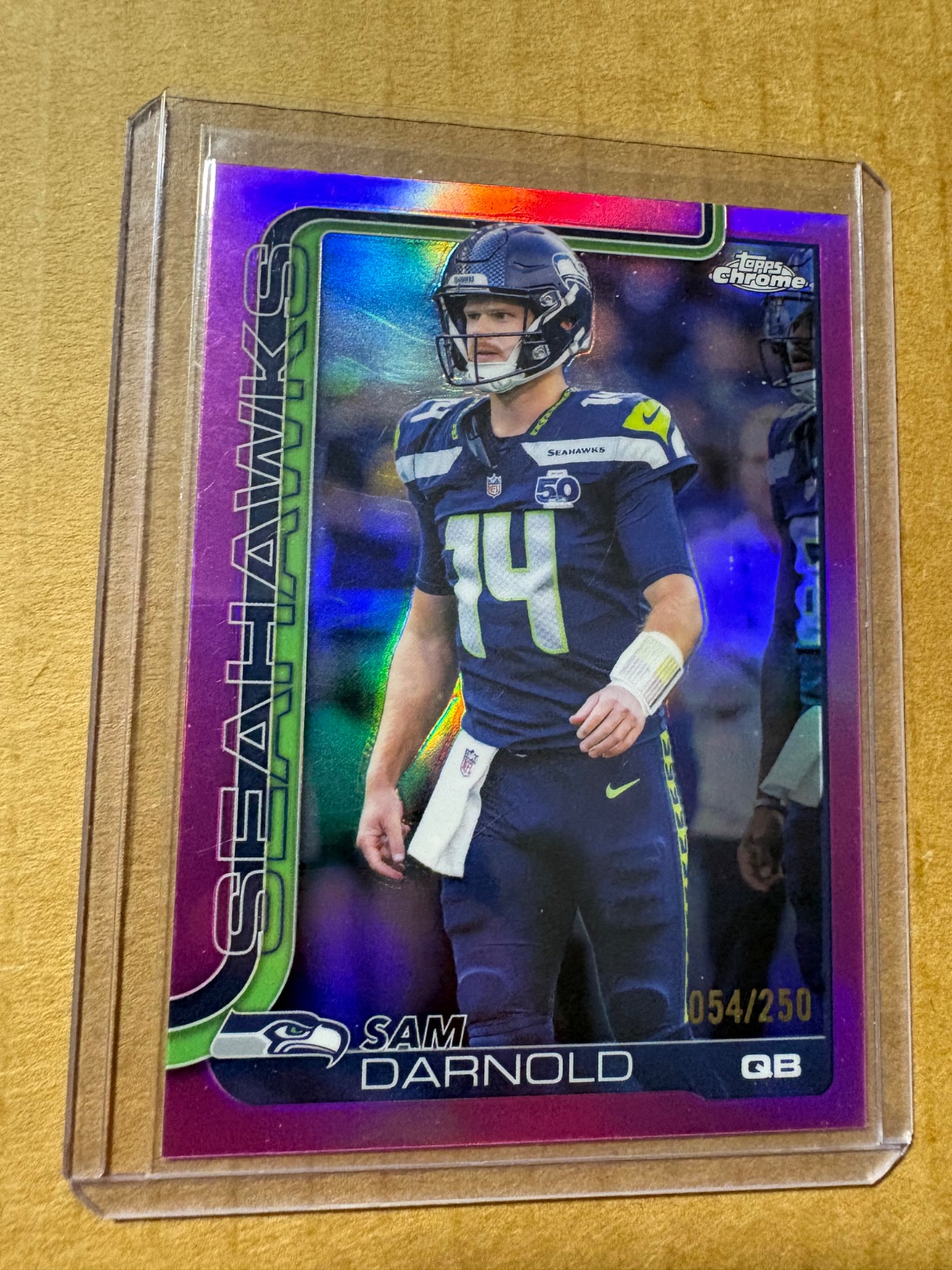 Sam Darnold 2023 Topps Topps Chrome Pink Refractor Pink Refractor - Trading Card Image