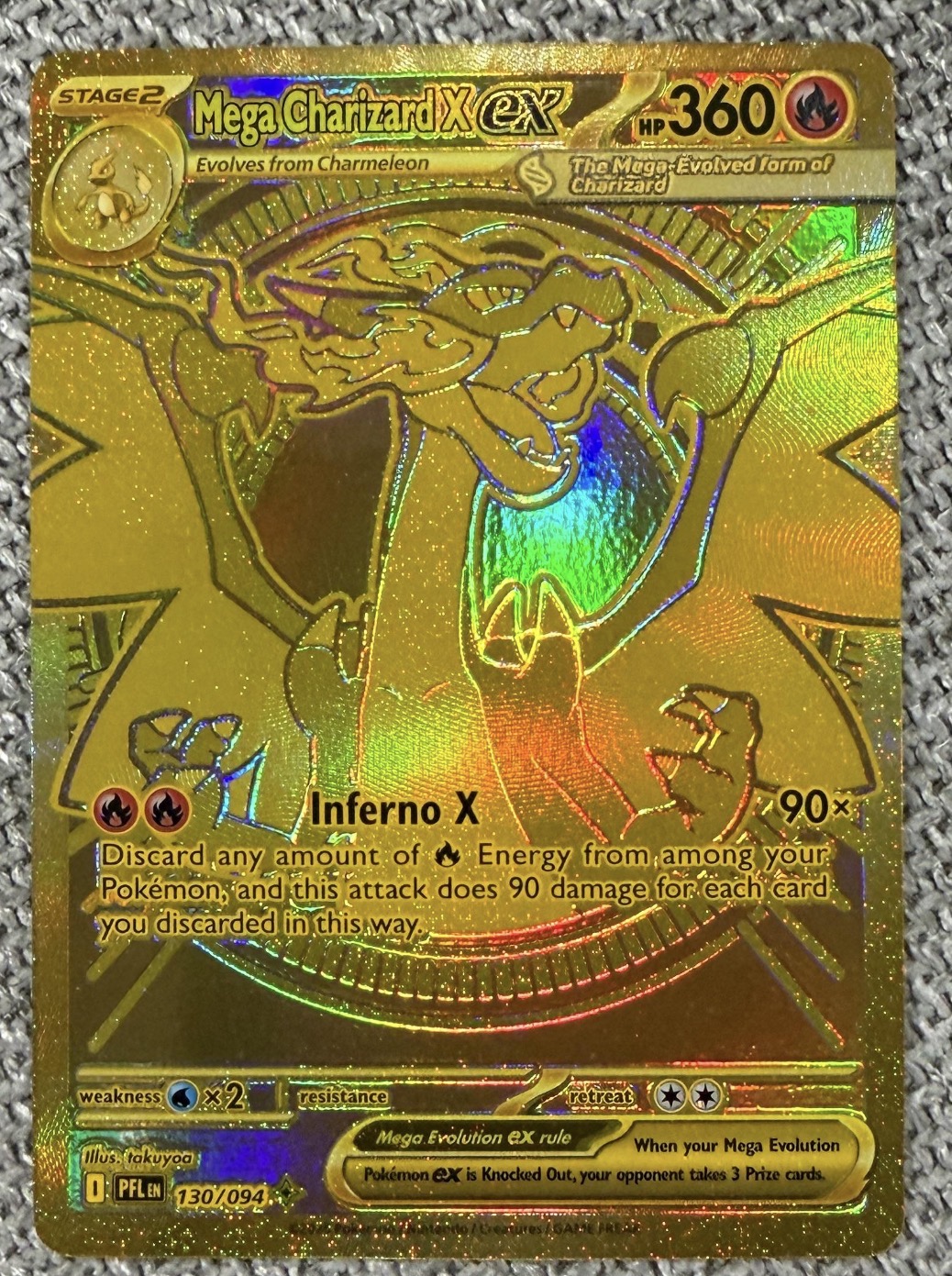 M Charizard EX (Mega Charizard X EX) Secret Rare Full Art (Mega Charizard X EX) Near Mint - Trading Card Image