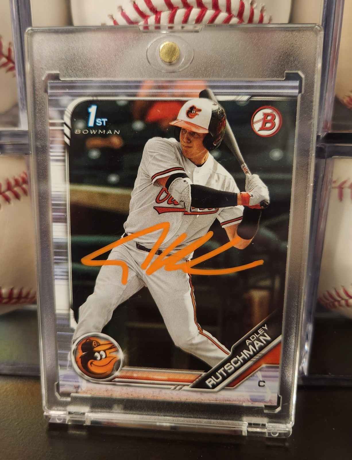 Adley Rutschman 2019 Bowman Chrome 1st Bowman Base Autograph - Trading Card Image