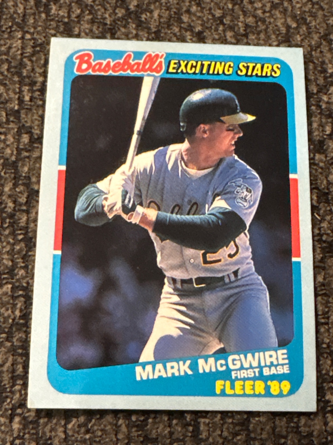 Mark McGwire 1989 Fleer Baseball's Exciting Stars Base - Trading Card Image