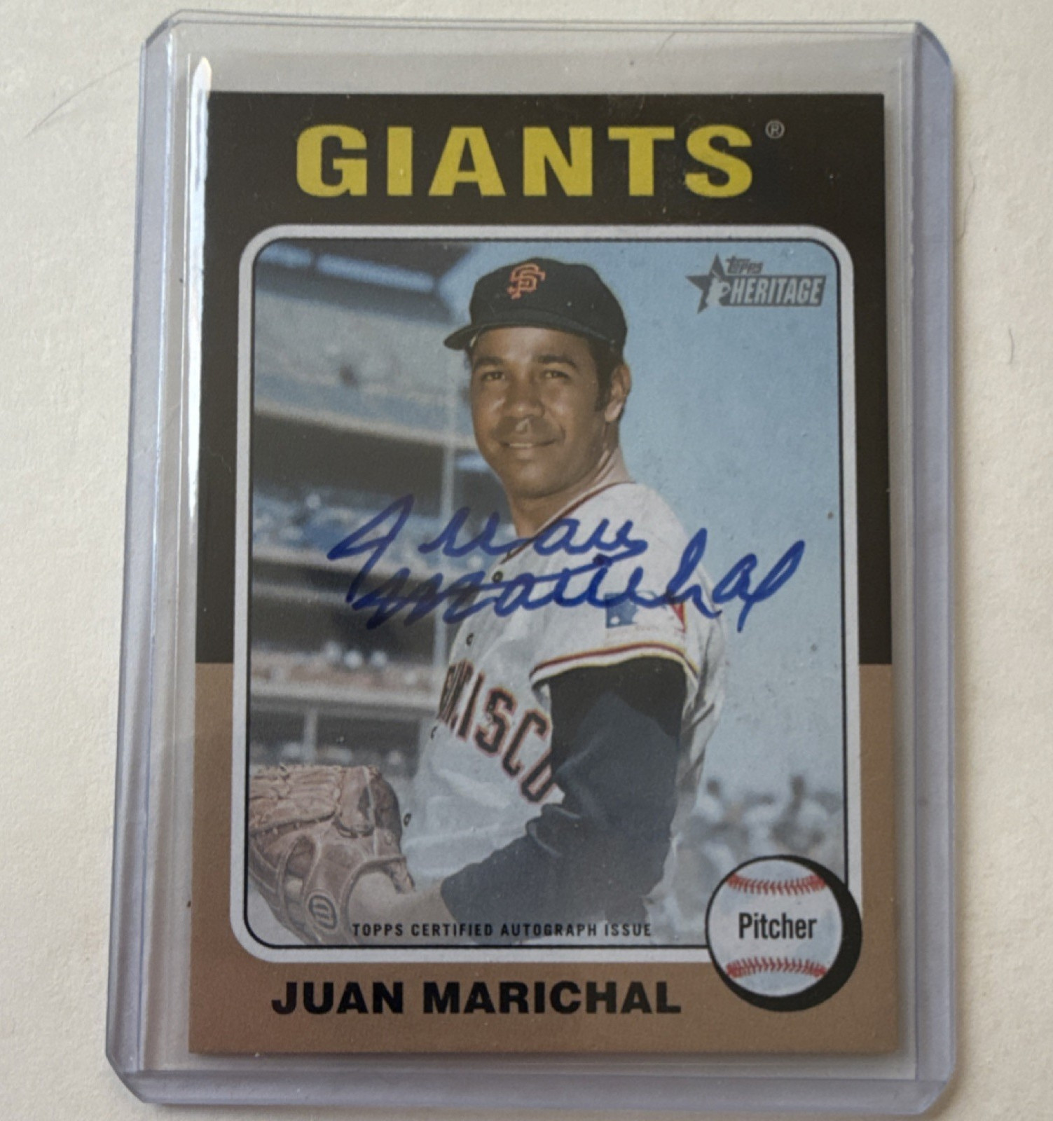 Juan Marichal 2004 Topps Heritage Autograph - Trading Card Image