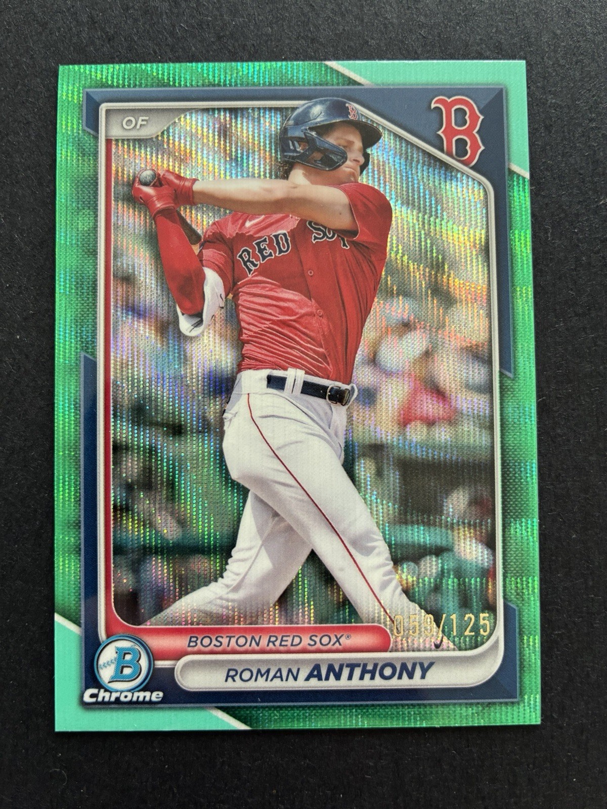 Roman Anthony - Green Speckle Refractor Green Speckle Refractor - Trading Card Image
