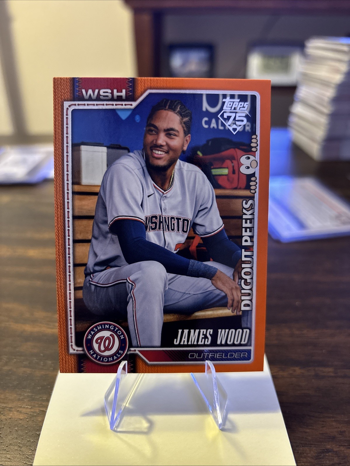 James Wood - Dugout Peeks Orange Parallel Orange Parallel - Trading Card Image