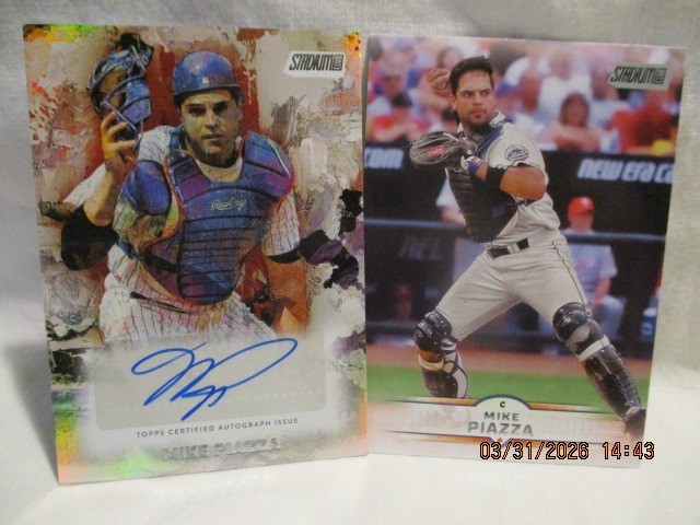 Mike Piazza - Topps Stadium Club Refractor Autograph Refractor - Trading Card Image